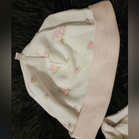 Little Me Baby Bunny Sleeper Gown & Cap,  0-3 month - Picture 3 of 4